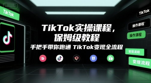 TikTok实操课程,保姆级教程,手把手带你跑通TikTok变现全流程-网赚副业网
