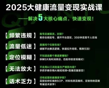 大健康流量全域新增长8.0,三月底线下课视频,大健康万亿蓝海,从类目突围到模式迭代-网赚副业网