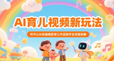 AI育儿视频新玩法,穷开心AI改编唱歌育儿作品制作全流程拆解-网赚副业网