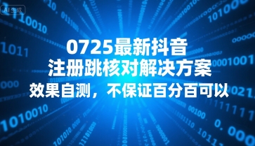 0725最新抖音注册跳核对解决方案,效果自测,不保证百分百可以-网赚副业网