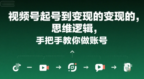 视频号起号到变现的思维逻辑,手把手教你做账号-网赚副业网