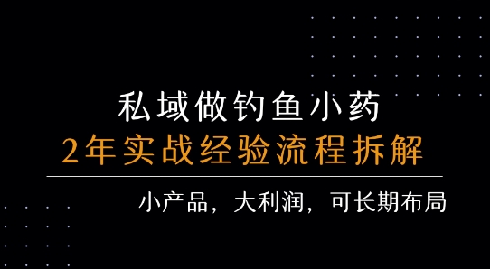私域做钓鱼小药 每单利润3张+ 详细流程拆解-网赚副业网