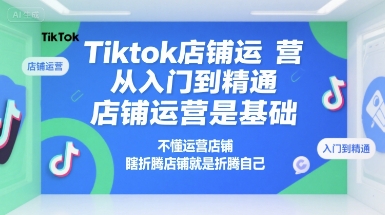 Tiktok店铺运营从入门到精通,店铺运营是基础,不懂运营店铺,瞎折腾店铺就是折腾自己-网赚副业网