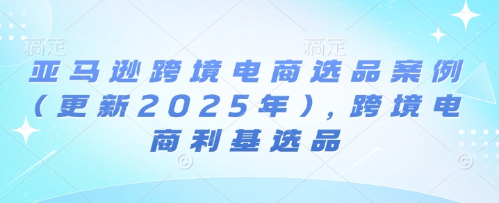 亚马逊跨境电商选品案例(更新2025年7月),跨境电商利基选品-网赚副业网