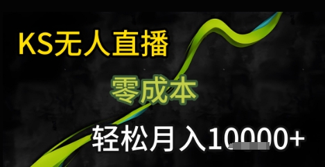 KS无人直播25年最新玩法,只需一部手机,轻松月入1W+【揭秘】-网赚副业网