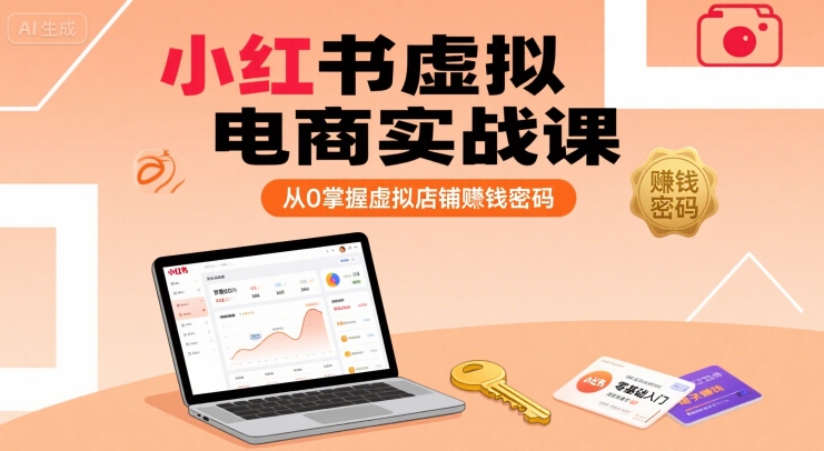小红书虚拟电商实战课,从0掌握虚拟店铺賺钱密码-网赚副业网
