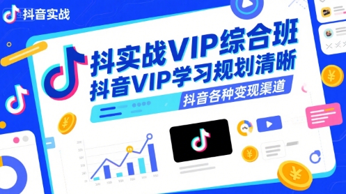 抖音实战VIP综合班,抖音VIP学习规划请晰抖音各种变现渠道-网赚副业网
