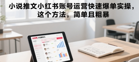 小说推文小红书账号运营快速爆单实操,这个方法,简单且粗暴-网赚副业网