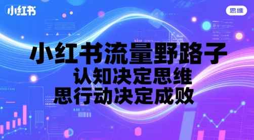 小红书流量野路子,认知决定思维,思维决定行动,行动决定成败-网赚副业网