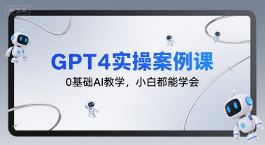 GPT4实操案例课,0基础AI教学,小白都能学会-网赚副业网
