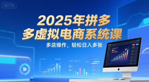 2025年拼多多虚拟电商系统课,多店操作,轻松日入多张-网赚副业网