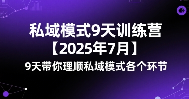 私域模式9天训练营【2025年7月】9天带你理顺私域模式各个环节-网赚副业网