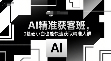 AI精准获客班，0基础小白也能快速获取精准人群-网赚副业网