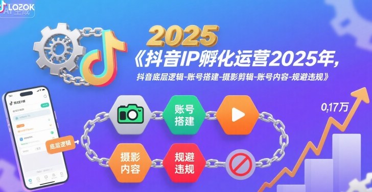 抖音IP孵化运营2025年,抖音底层逻辑-账号搭建-摄影剪辑-账号内容-规避违规-网赚副业网