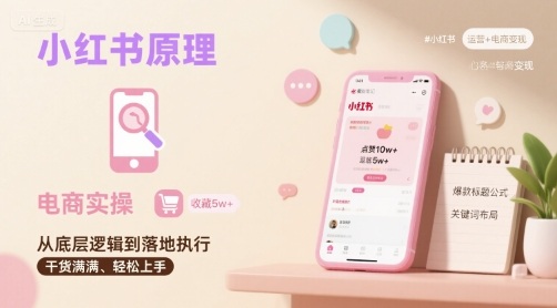 小红书原理以及详细实操流程,小红书电商教程-网赚副业网