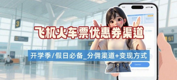 学生党必看!机票火车票优惠券申请渠道 + 项目打法,开学季节日速存-网赚副业网