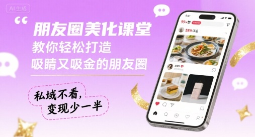 朋友圈美化课堂,教你轻松打造,吸睛又吸金的朋友圈,私域不看,变现少一半-网赚副业网