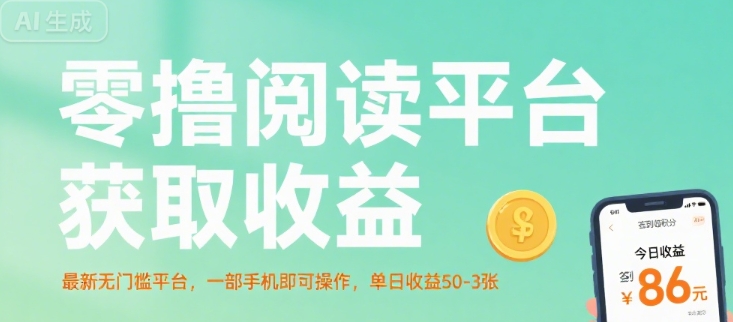 零撸阅读平台获取收益,最新无门槛平台,一部手机即可操作,单日收益50-3张【揭秘】-网赚副业网