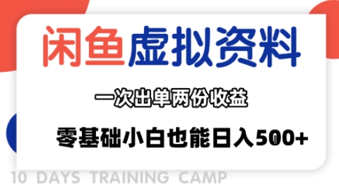 闲鱼虚拟资料新变现玩法,信息差项目,一次出单两份收益,无需囤货,可批量矩阵,零基础小白也能日入多张-网赚副业网