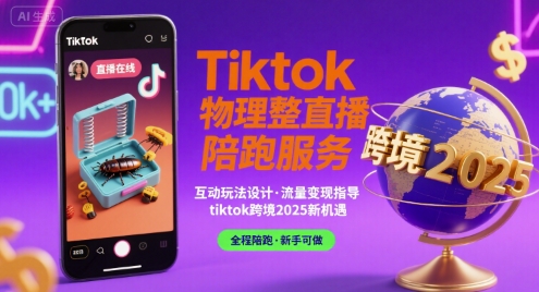 Tiktok物理整蛊直播陪跑服务-tiktok跨境2025-网赚副业网