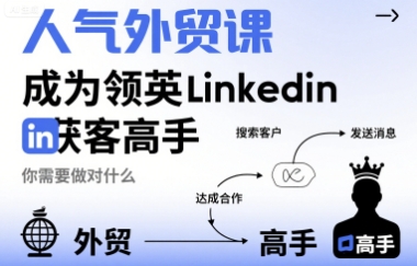 人气外贸课-成为领英Linkedin获客高手,你需要做对什么-网赚副业网