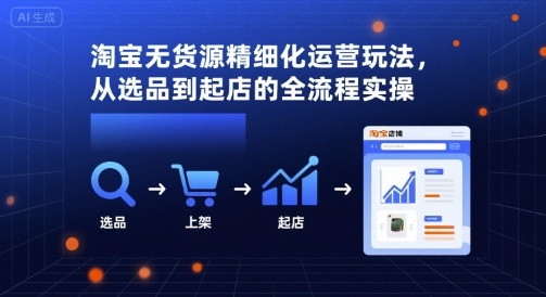 淘宝无货源精细化运营玩法,从选品到起店的全流程实操-网赚副业网