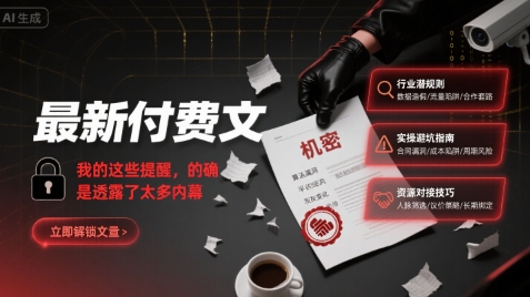 最新付费文:我的这些提醒,的确是透露了太多内幕-网赚副业网