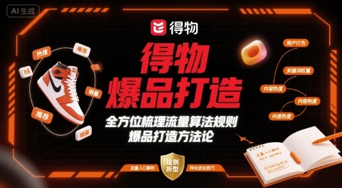得物爆品打造,全方位梳理得物流量算法规则爆品打造规则-网赚副业网