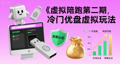 虚拟陪跑第二期,冷门优盘虚拟玩法,不违规,利润可观-网赚副业网