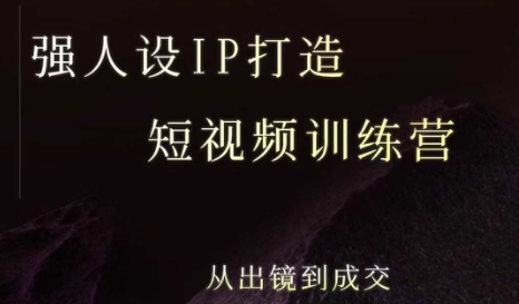 强人设ip打造课,8月最新5天短视频ip训练营,从出镜到成交-网赚副业网