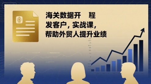海关数据开发客户实战课,帮助外贸人提升业绩-网赚副业网