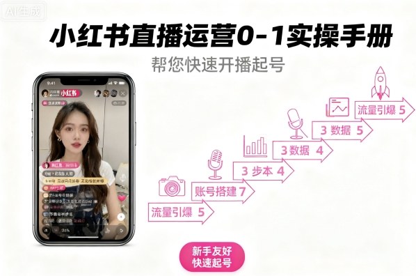 小红书直播运营0-1实操手册,帮您快速开播起号-网赚副业网