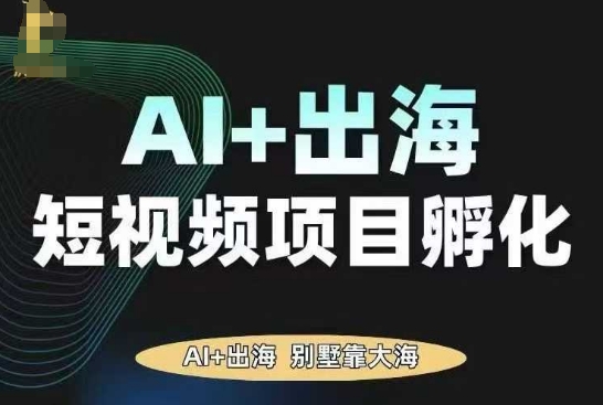 AI·TikTok AI+出海短视频项目孵化,陪你从0-1借助AI实现出海变现-网赚副业网