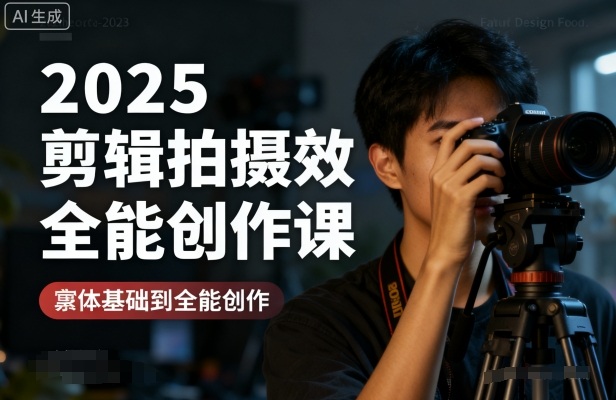2025剪辑拍摄特效全能创作课，零基础到全能创作-网赚副业网