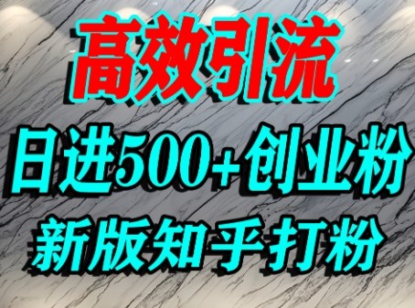 怎么打创业粉,知乎超高权重流量平台,打粉引流,日进500+精准创业粉不是问题-网赚副业网