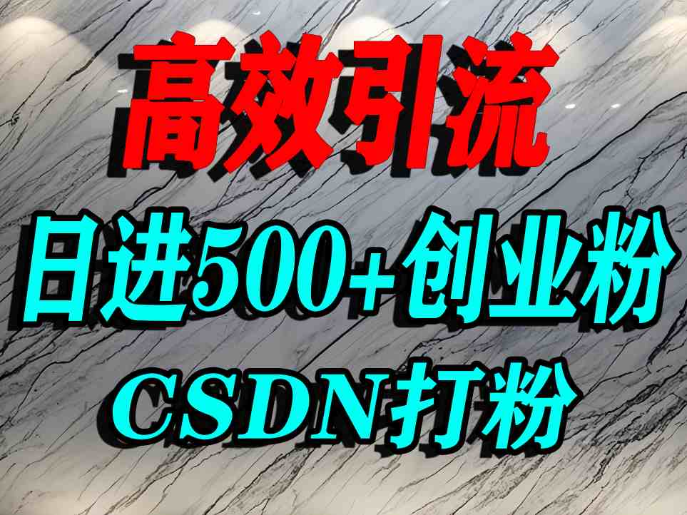 怎么打创业粉?CSDN又一个你不知道的打粉引流神秘平台,单人日引500+精准流量-网赚副业网