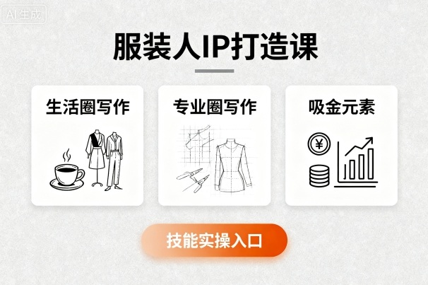 服装人IP打造课,文案创富+生活圈写作+专业圈写作+服装人专属+吸金元素+技能实操-网赚副业网