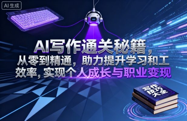 AI写作通关秘籍，从零到精通，助力提升学习和工作效率，实现个人成长与职业变现-网赚副业网