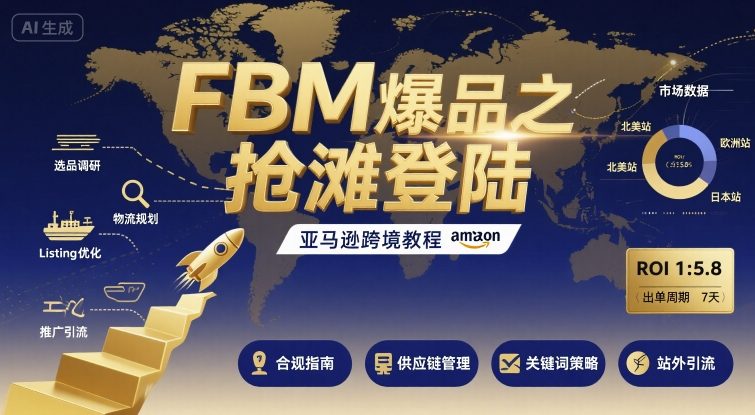FBM爆品之抢滩登陆-亚马逊跨境教程-网赚副业网