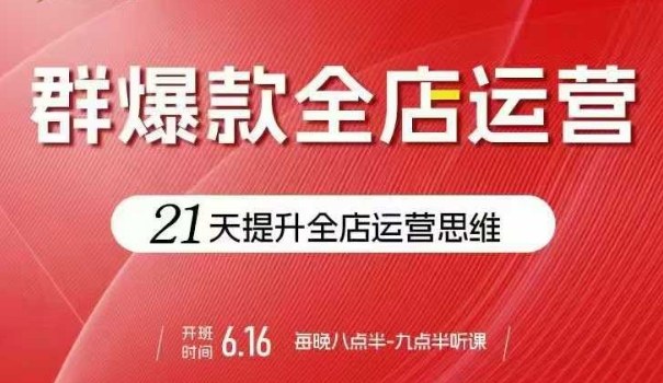 贾真电商群爆款全店运营，21天提升全店运营思维，起店、全店运营爆款不断-网赚副业网