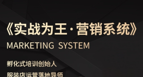 服装老板必修课《实战为王-营销系统》实现业绩被动式增长-网赚副业网