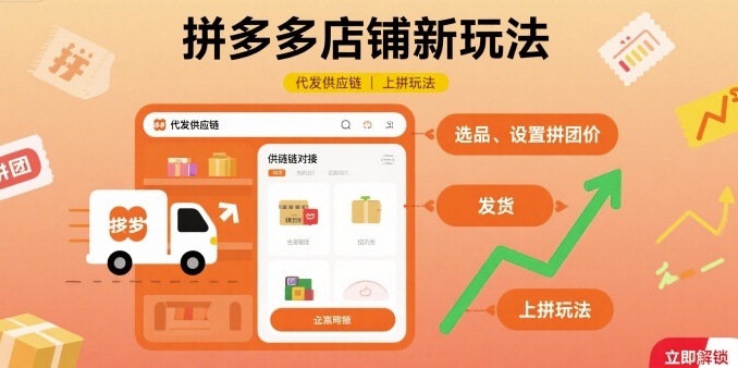 拼多多店铺新玩法,代发供应链上拼玩法-网赚副业网