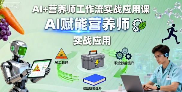 AI+营养师工作流实战应用课,AI赋能营养师-网赚副业网