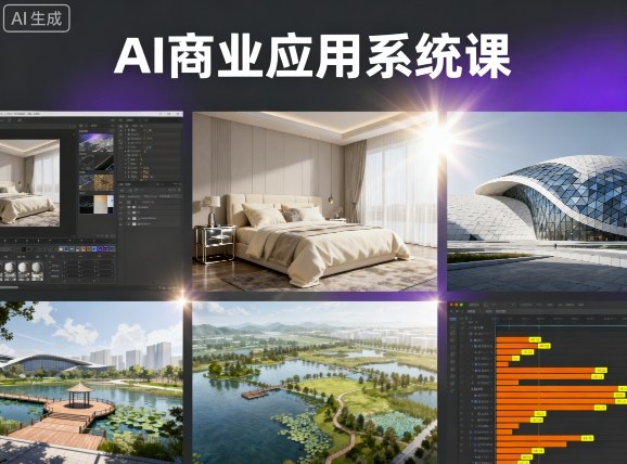 AI商业应用系统课,室内-软装-建筑-景观,智能设计+效果图+动画画实战-网赚副业网