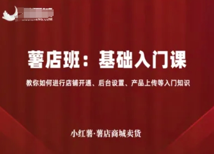 小红薯薯店商城卖货,基础入门课,教你如何进行店铺开通、后台设置、产品上传等入门知识-网赚副业网
