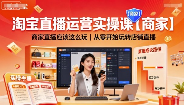 淘宝直播运营实操课【商家】,商家直播应该这么玩,从零开始玩转店铺直播-网赚副业网