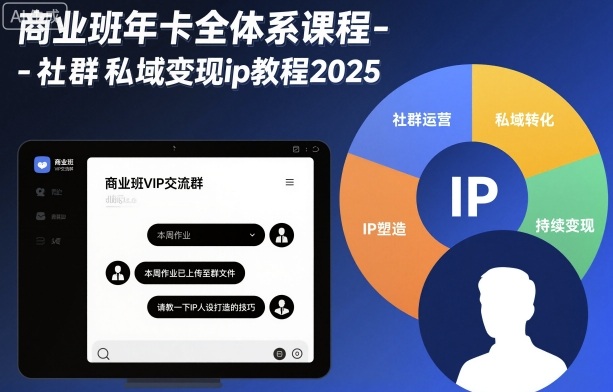 商业班年卡全体系课程-社群私域变现ip教程2025-网赚副业网
