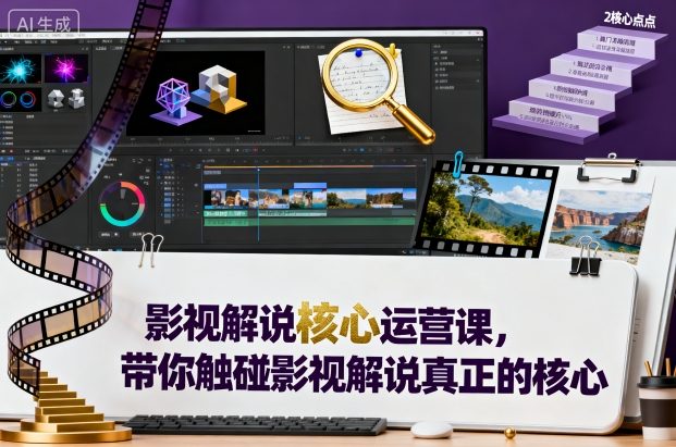 影视解说核心运营课,带你触碰影视解说真正的核心-网赚副业网