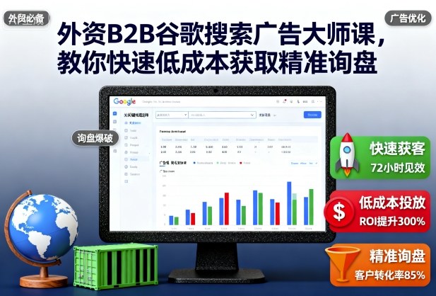 外资B2B谷歌搜索广告大师课,教你快速低成本获取精准询盘-网赚副业网