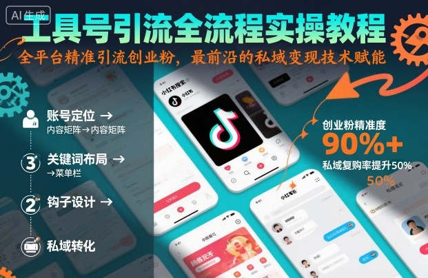 工具号引流全流程保姆级实操教程，全平台精准引流创业粉，最前沿的私域变现技术赋能-网赚副业网